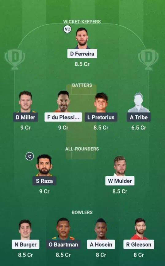 JSK vs PR Dream11 Prediction, Dream11 Playing XI, Today Match 17, SA20 2025-26