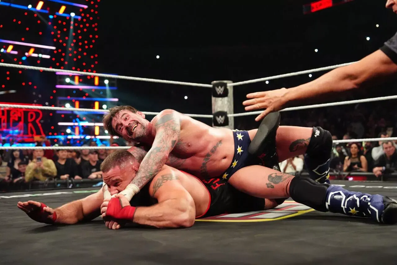 CM Punk and Bron Breakker in action during Monday Night WWE RAW