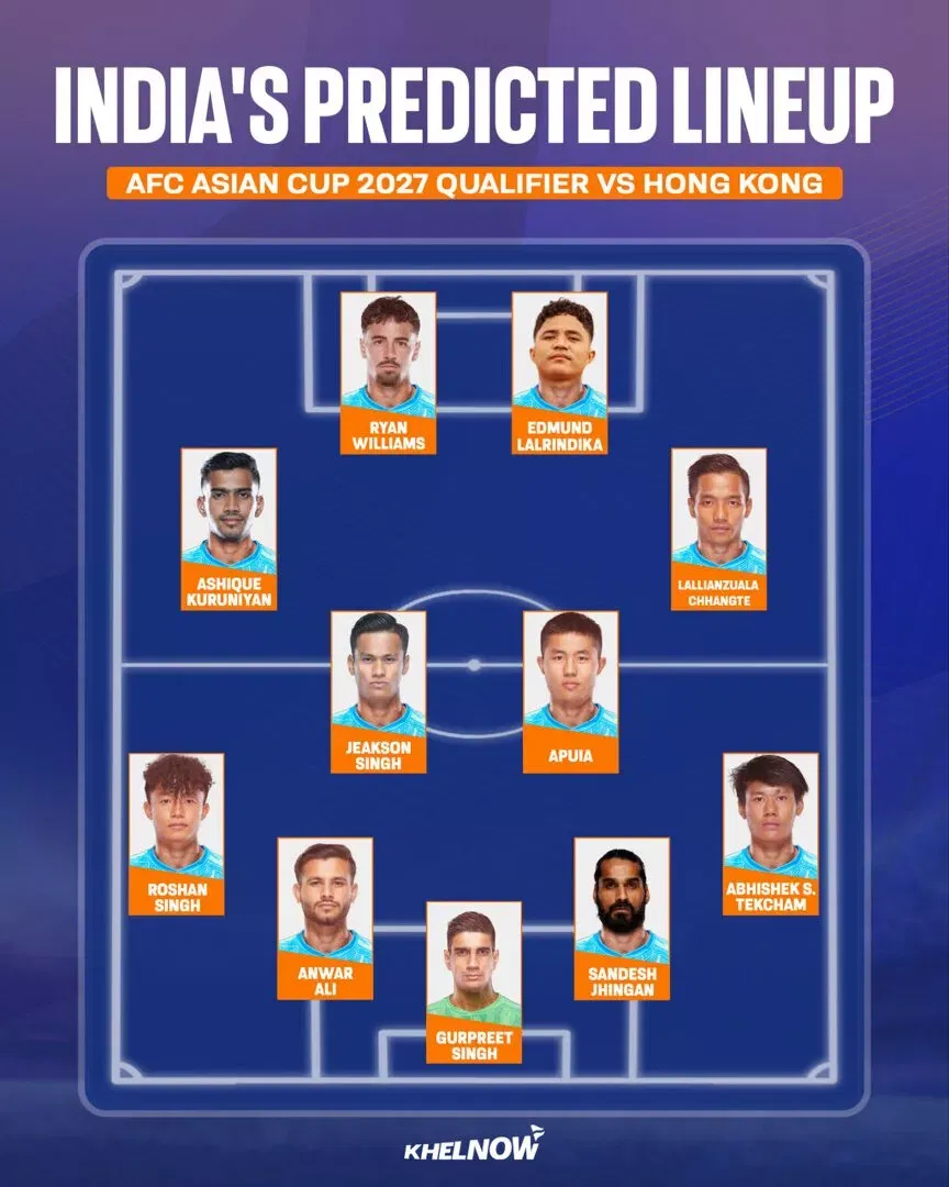 How can the Indian football team line up for their AFC Asian Cup 2027 qualifier against Hong Kong?