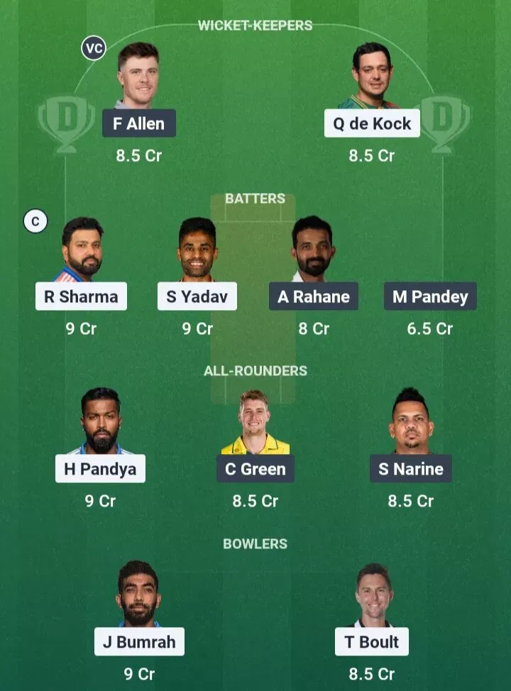 MI vs KKR Dream11 Prediction, Dream11 Playing XI, Today Match 2, IPL 2026