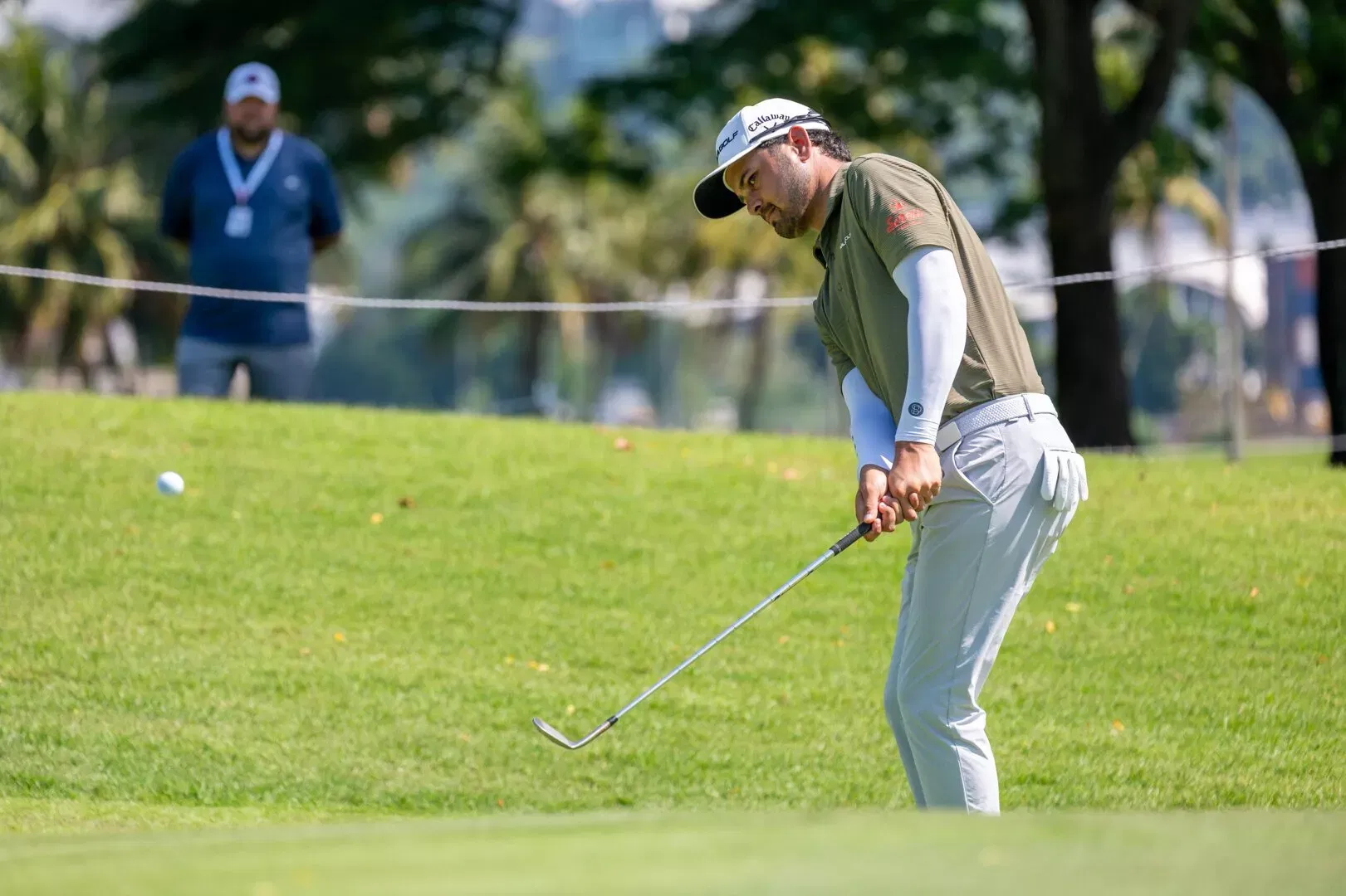 Ahmad Baig in action at Sentosa Golf Club during Asian Tour Singapore Open