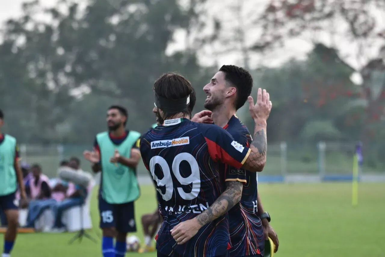 Hugo Diaz in action for Diamond Harbour FC against Gokulam Kerala FC