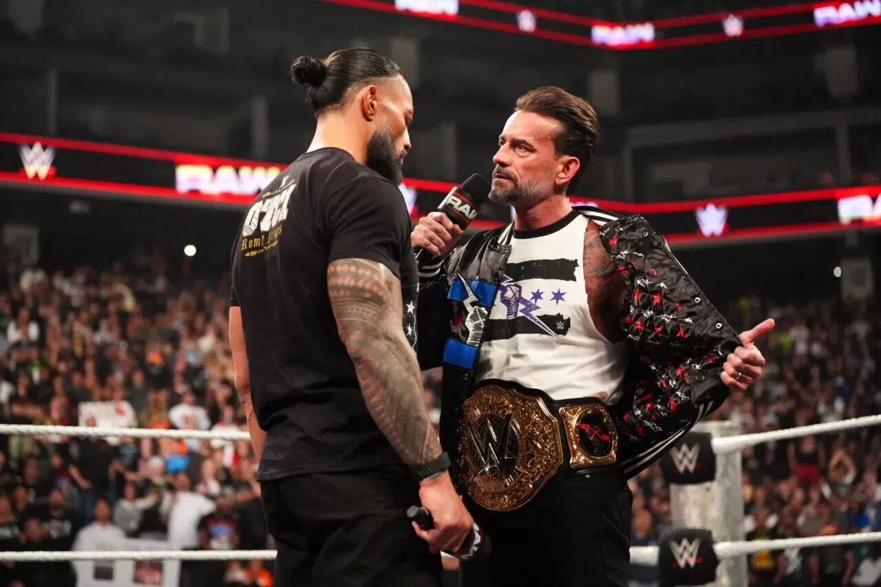 Roman Reigns and CM Punk WWE RAW WWE WrestleMania 42 Vegas