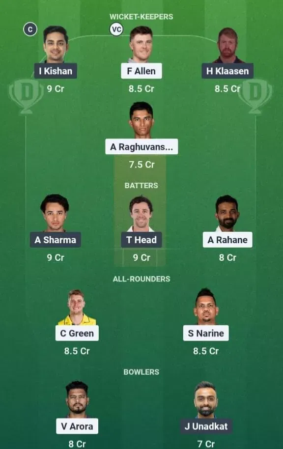 KKR vs SRH Dream11 Prediction, Dream11 Playing XI, Today Match 6, IPL 2026