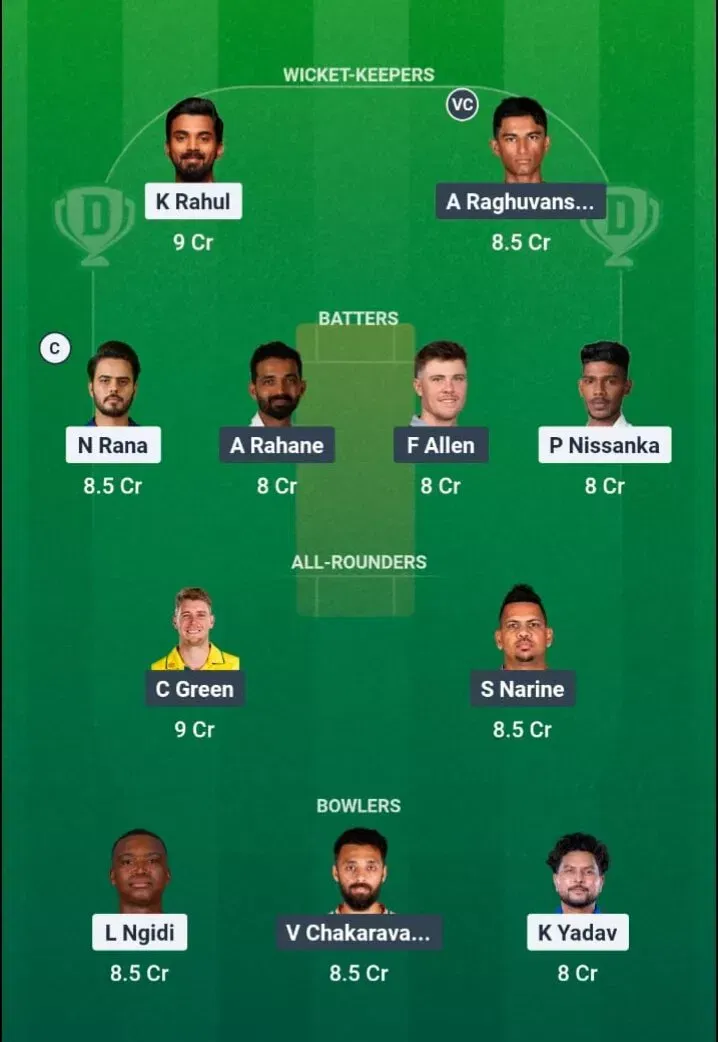 DC vs KKR Dream11 Prediction, Dream11 Playing XI, Today Match 51, IPL 2026