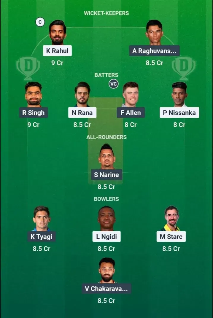 DC vs KKR Dream11 Prediction, Dream11 Playing XI, Today Match 51, IPL 2026