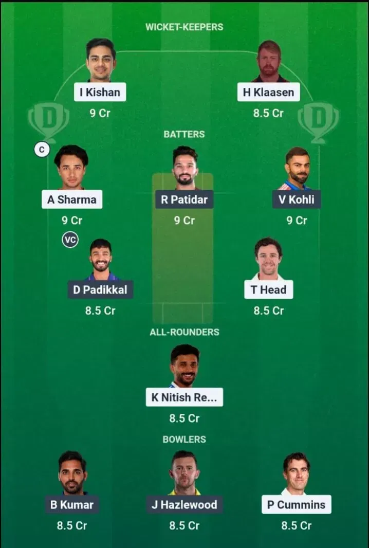 SRH vs RCB Dream11 Prediction, Dream11 Playing XI, Today Match 67, IPL 2026