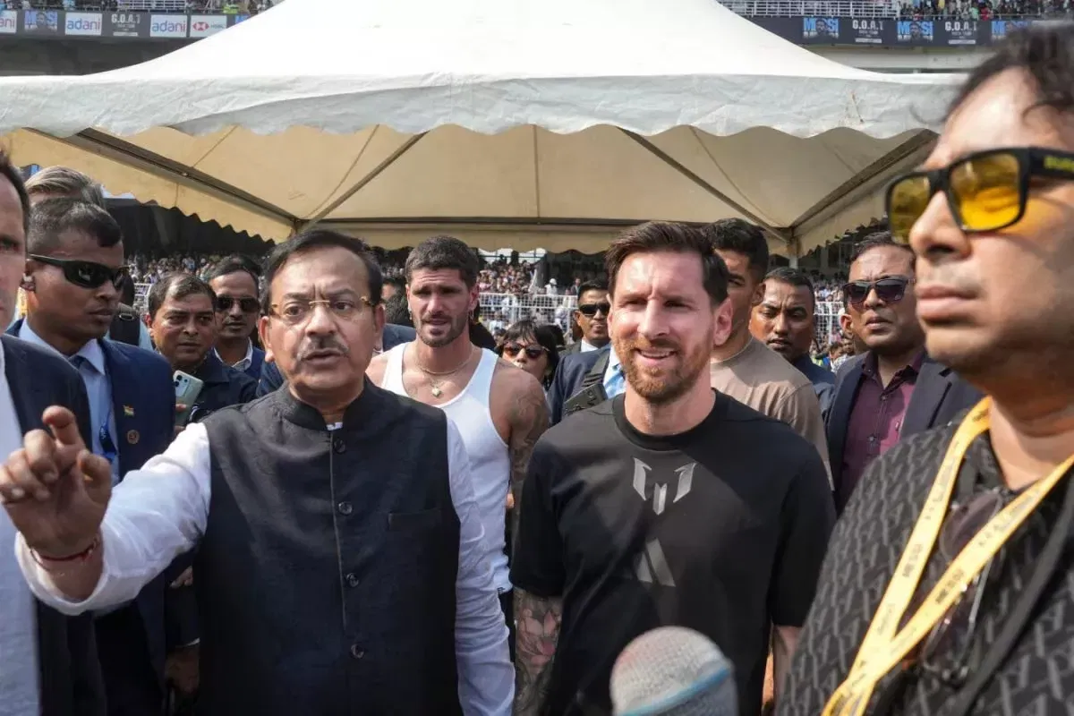 Lionel Messi, Aroop Biswas and Satadru Dutta in one frame