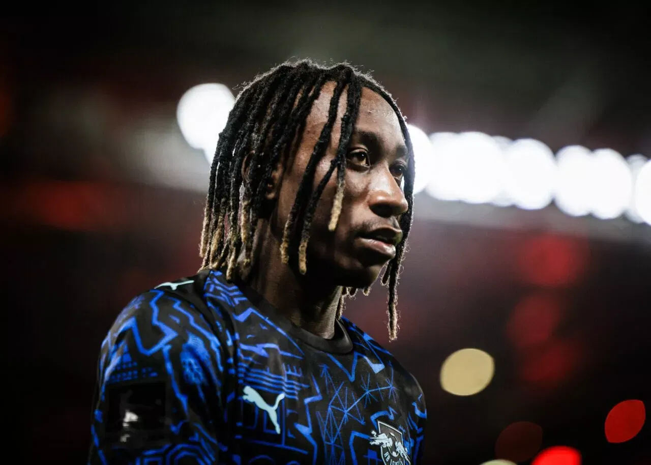 Yan Diomande of RB Leipzig Real Madrid