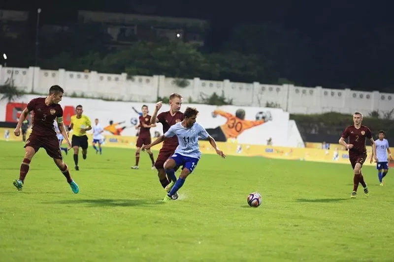 What happened when India U-17 men's football team faced Brazil U-17 men's football team?