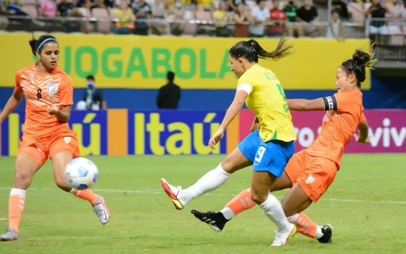 What happened when Indian women's football team faced Brazil